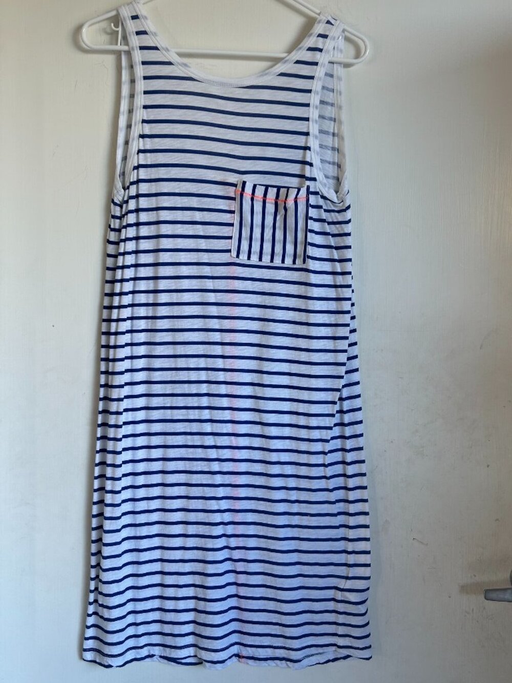 Sundry - White and Blue Stripe Beach Coverup Dress
